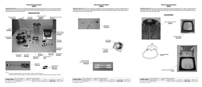 Diagram Diagram and Parts List for HBH650  Hamilton Beach Blender